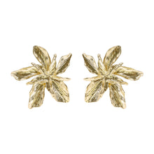 Load image into Gallery viewer, Rustic Floral Gold Earrings
