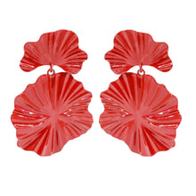 Load image into Gallery viewer, Red Polished Statement Clam Earrings
